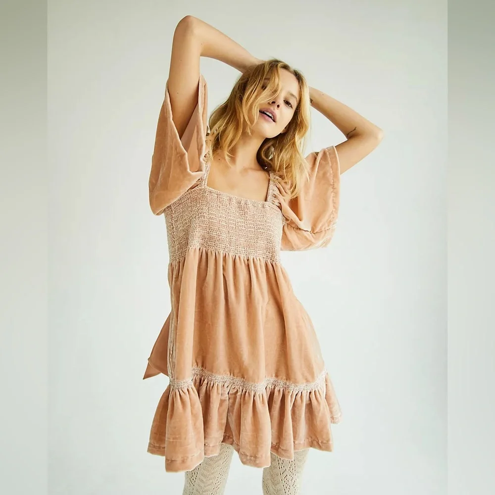 NEW Free People Easy To Love Mini Dress in Pink Rose - XS